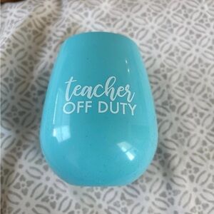 Blue "Teacher Off Duty" flexible tumbler
